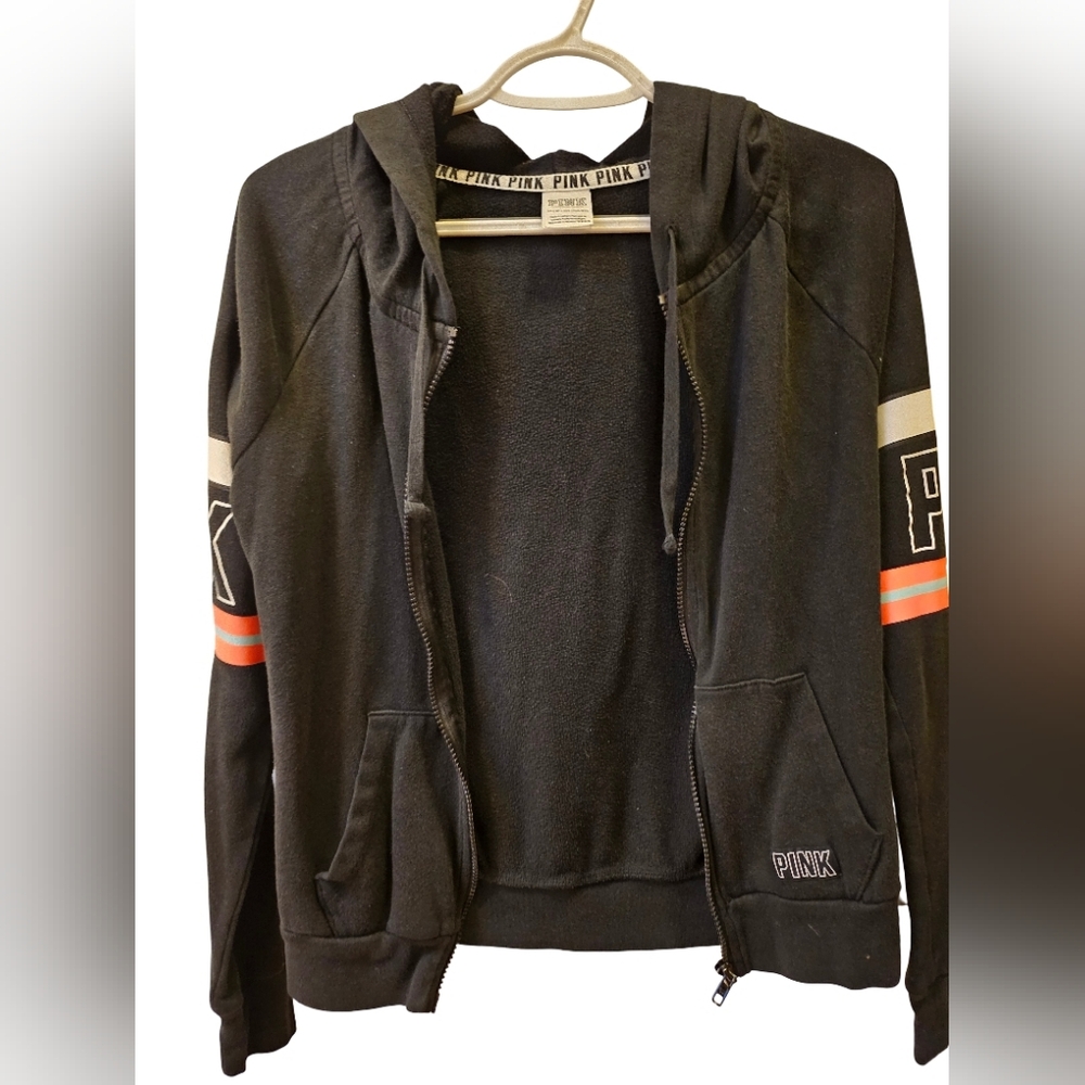 Victoria's Secret Black Sweater with Orange Stripes